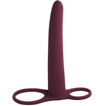 Насадка для двойного проникновения Pure Passion Gimlet 16 см бордовая