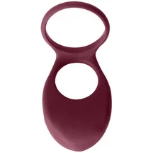 Двойное эрекционное кольцо с вибрацией Pure Passion Daydream бордовое