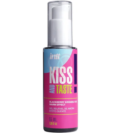Гель для массажа с разогревающим эффектом Intt Kiss And Taste с ароматом ежевики 55 мл фото 1