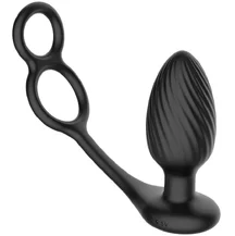 Анальная вибропробка с эрекционными кольцами Nexus Tornado Cock Ball Rings чёрная