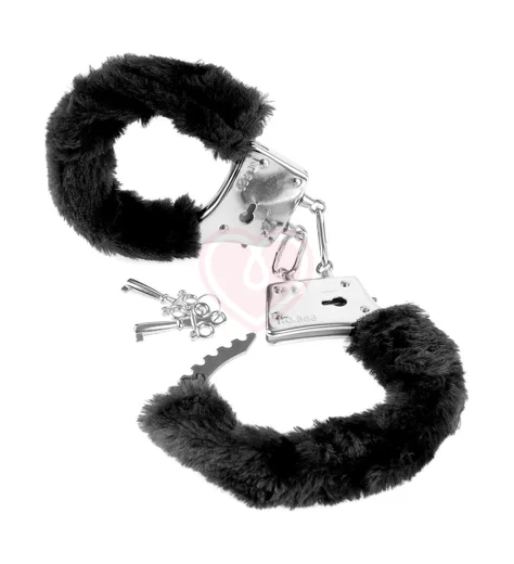 Наручники с мехом Pipedream Beginners Cuffs чёрные фото 1