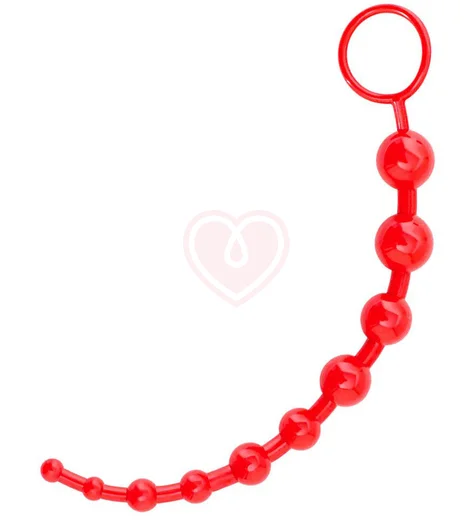 Анальная цепочка ToyFa Black&Red 30 см красная фото 1