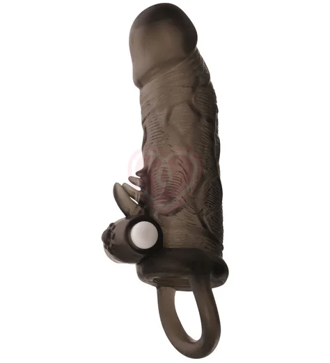 Вибронасадка на пенис с клиторальной стимуляцией ToyFa Xlover 14 см чёрная фото 1