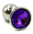 Стальная анальная пробка Small с фиолетовым кристаллом фото 1