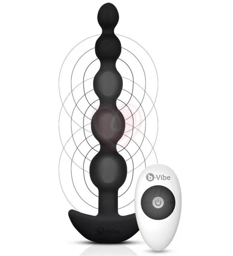 Анальные шарики с 3 моторчиками B-Vibe Cinco Anal Beads чёрные фото 1