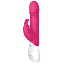 Вибратор с пульсирующей головкой Thrusting Rabbit розовый