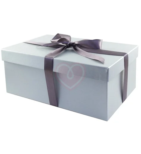 Подарочная коробка 23х15 см серебряная фото 1