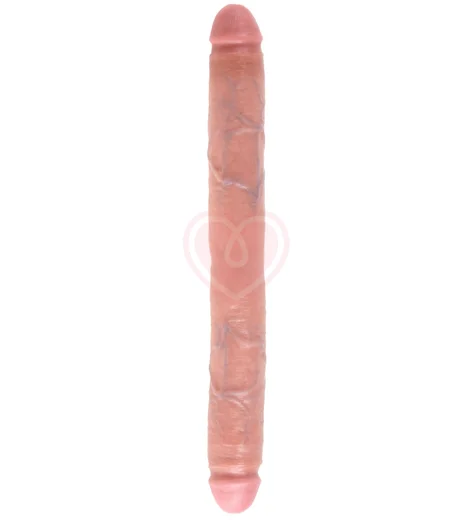 Фаллоимитатор двухсторонний гибкий King Cock Thick Double Dildo 40 см телесный фото 1