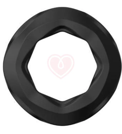 Рельефное эрекционное кольцо Erozon 06 черное фото 1