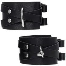 Оковы на ноги с короткой сцепкой-карабином Pecado BDSM черные