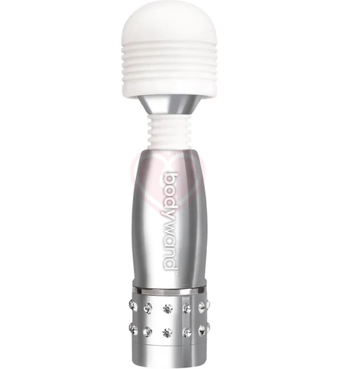 Мини-массажер с кристаллами BodyWand Silver Edition серебряный фото 1