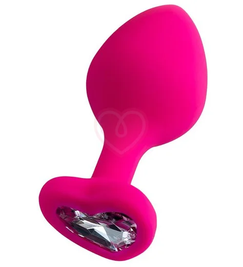 Анальная розовая пробка ToDo by Toyfa Diamond Heart S с кристаллом сердечком фото 1