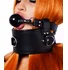 Кожаный ошейник с кляпом Scandal чёрный фото 1
