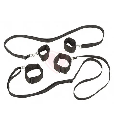 Бондажный набор на кровать Bed Restraint System Plus Size черный фото 1