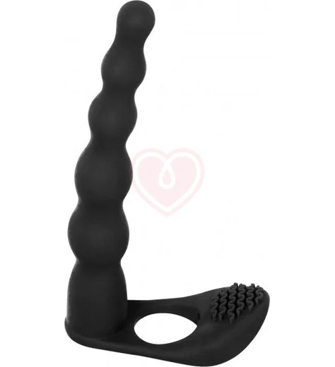 Вибронасадка для двойного проникновения со стимуляцией клитора Pure Passion Farnell 17 см чёрная фото 1
