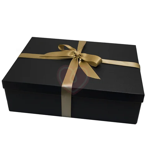 Большая подарочная коробка 34х24 см чёрная фото 1