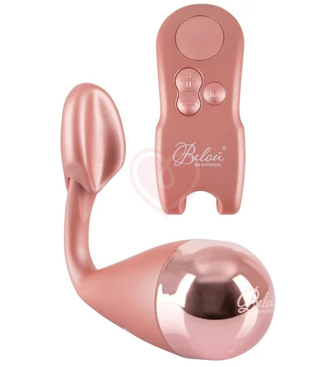 Виброяйцо со стимулятором клитора и пультом управления Belou розовый фото 1