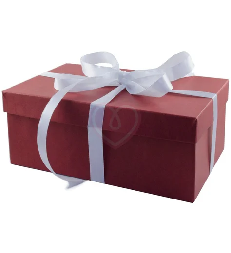 Подарочная коробка 21х14 см бордовая фото 1