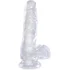 Гелевый фаллоимитатор с мошонкой King Cock Clear 13 см прозрачный фото 1
