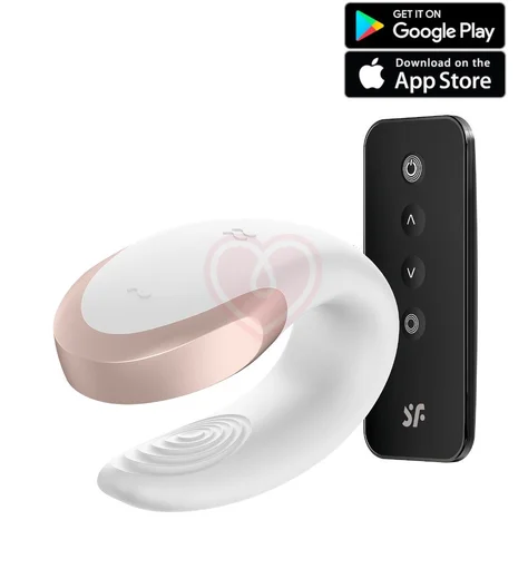 Вибратор для пар Satisfyer Double Love с пультом управления и приложением белый фото 1