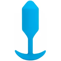Утяжелённая вибропробка b-Vibe Vibrating Snug Plug 3 средняя голубая