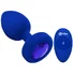 Вибропробка b-Vibe Vibrating Jewel Plug L/XL с кристаллом и пультом синяя фото 1