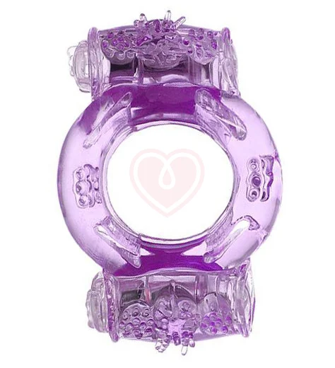 Эрекционное виброкольцо Toyfa с двойной вибрацией фиолетовое фото 1