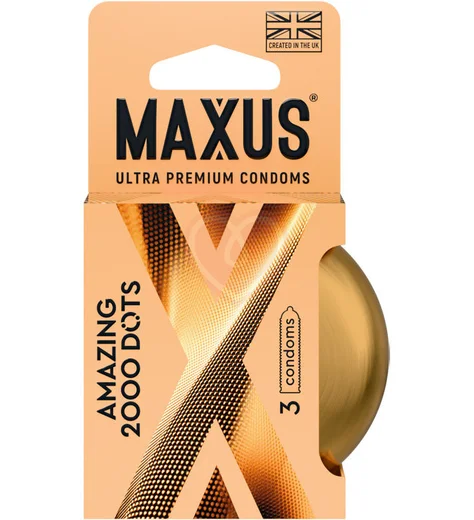Точечные презервативы Maxus 2000 Amazing Dots 3 шт с кейсом фото 1