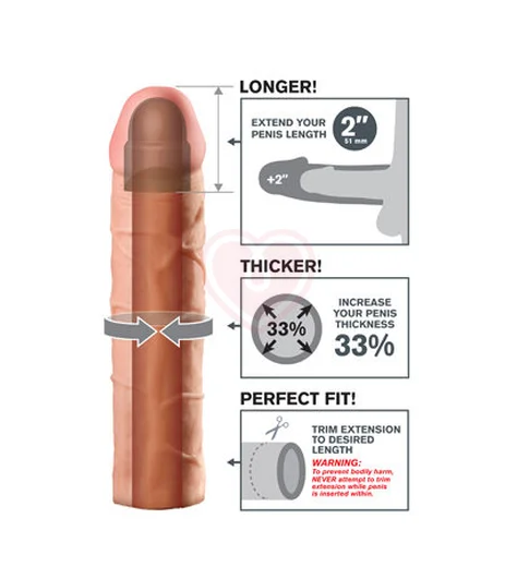 Насадка удлинитель для члена Perfect Extension 20 см телесная фото 2
