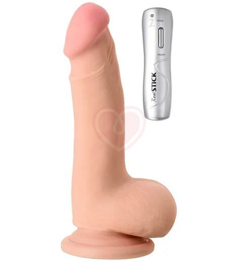 Вибратор реалистик на присоске с мошонкой Toyfa Realstick Elite 15 см телесный фото 1