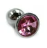 Средняя алюминиевая анальная пробка Medium с розовым стразом фото 1