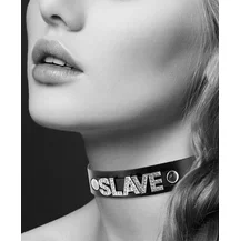 Чокер Bijoux Pour Toi с надписью Slave чёрный