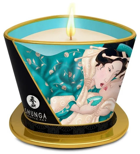 Массажное аромамасло в виде свечи Shunga Island Blossoms Цветущий остров 170 мл фото 1