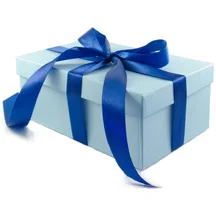 Подарочная коробка 21х14 см голубая