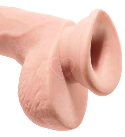Фаллоимитатор с мошонкой на присоске King Cock Triple Density 18 см телесный фото 3