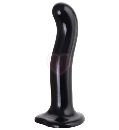 Фаллоимитатор с изгибом и присоской Strap-on-me M чёрный 18 см фото 1