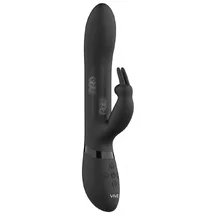 Вибратор Amoris с двигающимися бусинами и клиторальным стимулятором чёрный