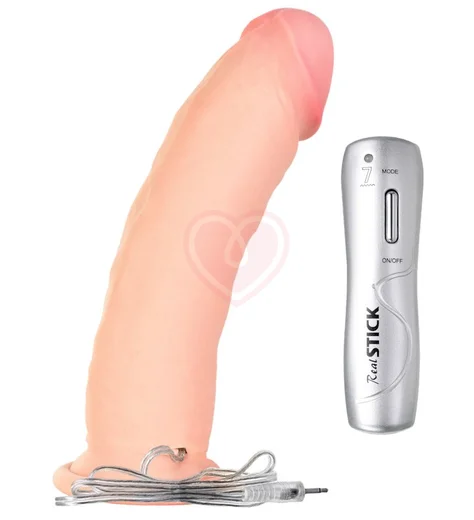 Реалистичный вибратор на присоске с пультом RealStick Elite Jastin телесный фото 1