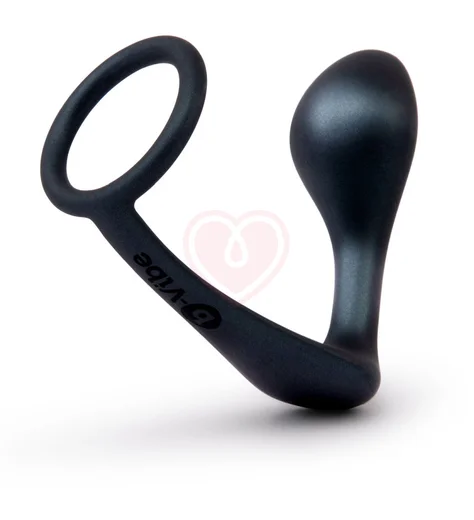 Анальная пробка с эрекционным кольцом Ringer Cock Ring Plug чёрный фото 1