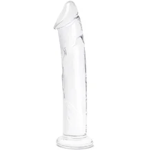 Стеклянный реалистичный фаллоимитатор Glass Dildo With Veins Flat Base прозрачный