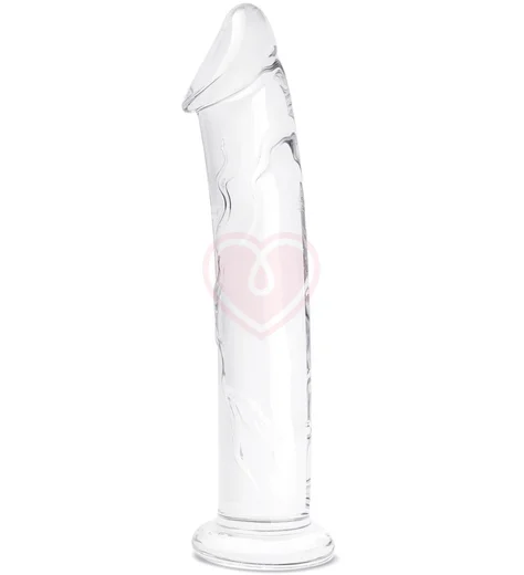 Стеклянный реалистичный фаллоимитатор Glass Dildo With Veins Flat Base прозрачный фото 1