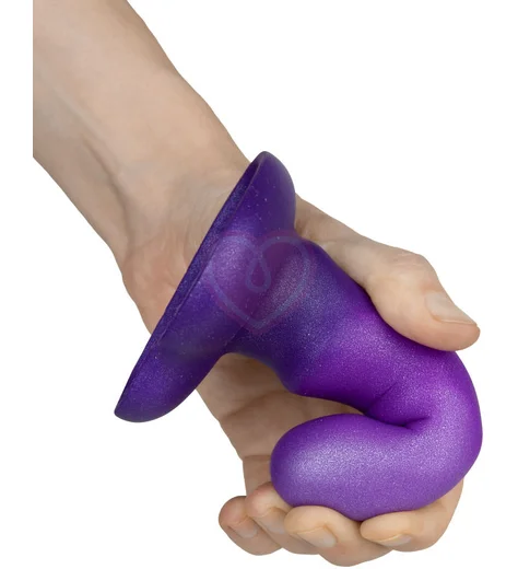 Ребристый фаллоимитатор на присоске в форме сердца Flow Unicorn Mini фиолетовый фото 4