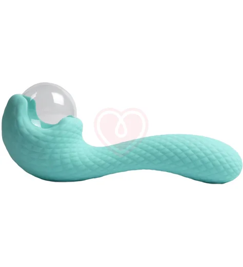 Вибратор Youvic c функцией нагрева и электростимуляцией бирюзовый фото 2