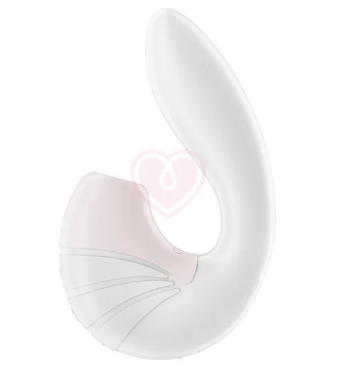Вибратор с вакуумным стимулятором Satisfyer Supernova белый фото 2