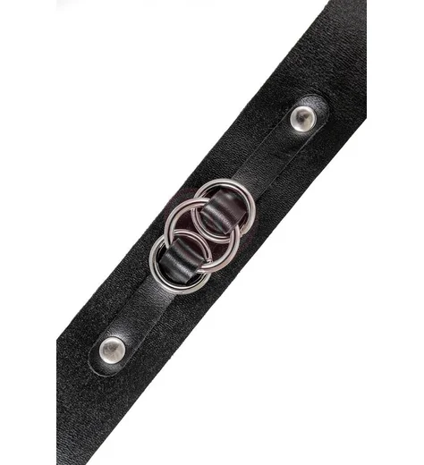 Чокер со связанными кольцами широкий Pecado BDSM черный фото 5