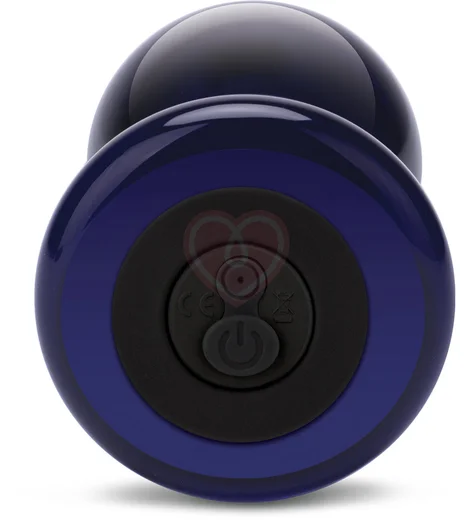 Стеклянная анальная вибропробка с пультом Glas Remote Plug синяя фото 5
