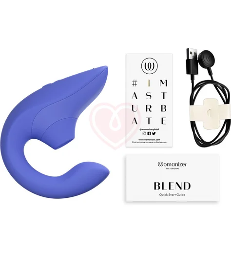 Вибратор для зоны G c бесконтактной стимуляцией клитора Womanizer Blend голубой фото 11