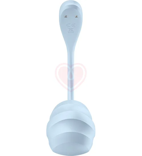 Виброяйцо Satisfyer Smooth Petal с управлением со смартфона голубое фото 5