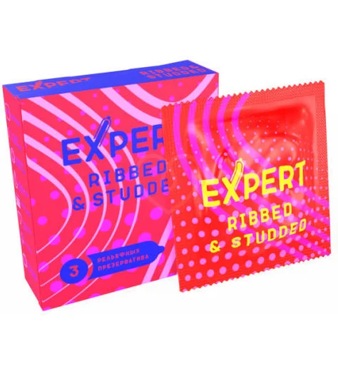 Текстурированные рельефные презервативы Expert Ribbed Studded 3 шт фото 2