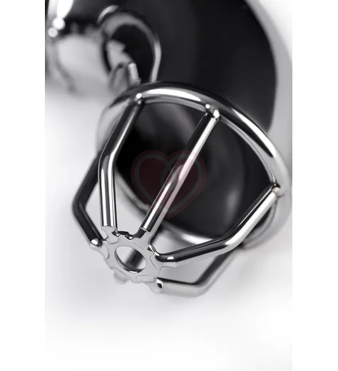 Мужской пояс верности с клеткой на головке Metal by Toyfa серебряный фото 3